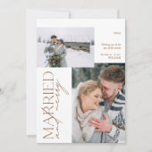 Plaid Mr. en Mrs. Married & Merry Foto Feestdagenkaart (Voorkant)