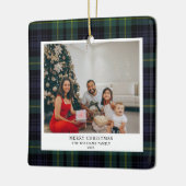  Plaid Navy Foto Kerst Keramisch Ornament (Links)