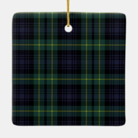 Plaid Navy Foto Kerst Keramisch Ornament (Achterkant)