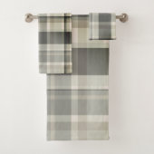 Plaid Neutrals Beige, Grijze Blends Bad Handdoek (Insitu)