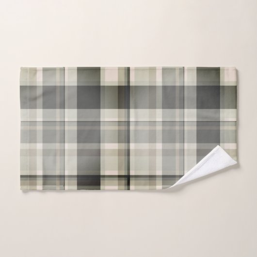 Plaid Neutrals Beige, Grijze Blends Bad Handdoek (Handdoek)
