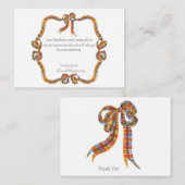 Plaid Nostalgische sympathie Dank u kaart Notitiekaartje (Voorkant / Achterkant)