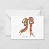 Plaid Nostalgische sympathie Dank u kaart Notitiekaartje (Achterkant)