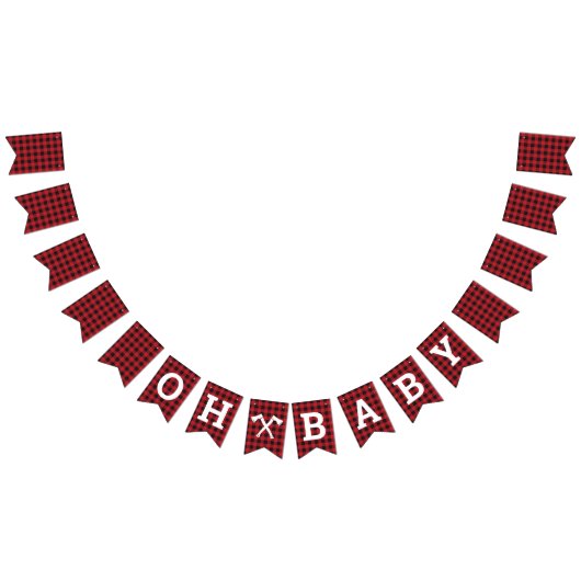 Plaid Oh Baby shower Bunting Banner (Alle)