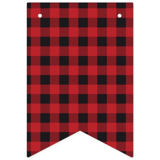 Plaid Oh Boy Baby shower Bunting Banner (Tweede vlag)