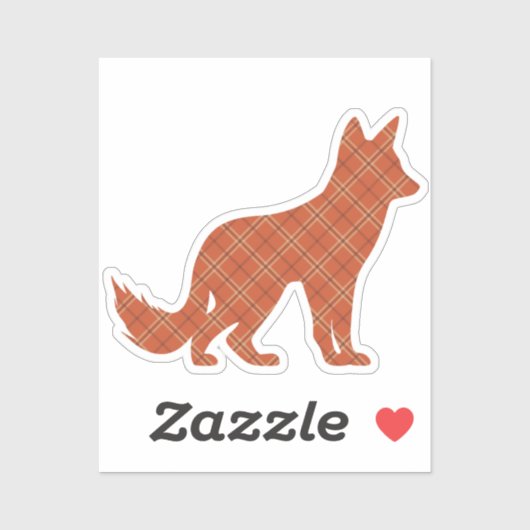 Plaid op Plaid Fox Sticker (Vel)