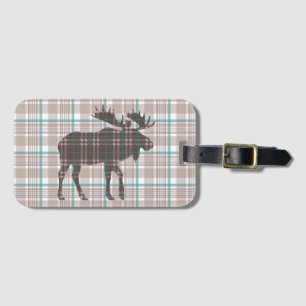 Plaid op Plaid Moose Bagagelabel