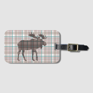Plaid op Plaid Moose Bagagelabel