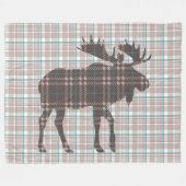Plaid op Plaid Moose Fleece Deken (Voorkant (Horizontaal))