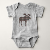 Plaid op Plaid Moose Romper (Voorkant)