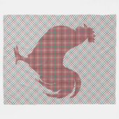 Plaid op Plaid Rooster Fleece Deken (Voorkant (Horizontaal))