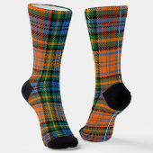 Plaid Orange Green Check Rustic Bright Tartan Sokken (Gebogen)