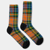 Plaid Orange Green Check Rustic Bright Tartan Sokken (Rechts)