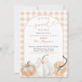 Plaid Oranje Preppy Pumpkin Housewarming Party Kaart (Voorkant)