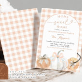 Plaid Oranje Preppy Pumpkin Housewarming Party Kaart