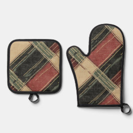 Plaid Oven Mitt en Pot Holder Set