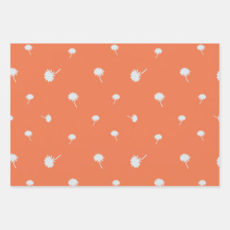 Plaid, paardenbloemen & veren cadeauverpakking set inpakpapier vel