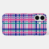 Plaid Paarse Roze Blauwgroen Navy Blue Pattern Case-Mate iPhone Case (Achterkant (horizontaal))