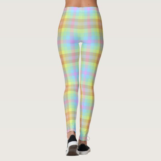 Plaid Pastel Rainbow leggings (Achterkant)