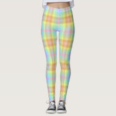 Plaid Pastel Rainbow leggings (Voorkant)