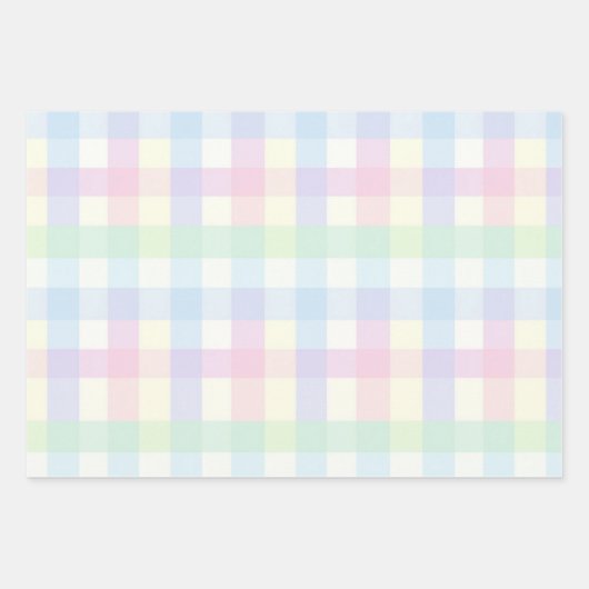 Plaid Pastel Roze Blauw Patroon Inpakpapier Vel (Voorkant 2)