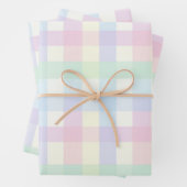 Plaid Pastel Roze Blauw Patroon Inpakpapier Vel (In situ)
