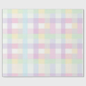 Plaid Pastel Roze Groen Geel Blauw Paars Cadeaupapier (Vlak)