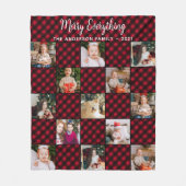 Plaid Patchwork 13 Foto Collage Familie Kerstmis Fleece Deken (Voorkant)