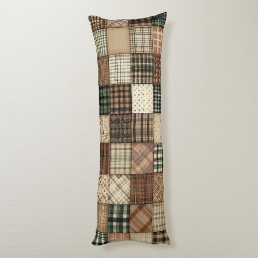 Plaid Patchwork Gezellig Lichaamskussen (Achterkant (Verticaal))