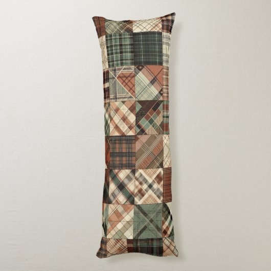 Plaid Patchwork Gezellig Lichaamskussen (Achterkant (Verticaal))