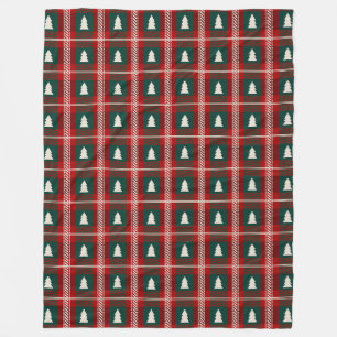 Plaid Patchwork kerstboom patroon Fleece Deken