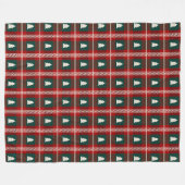 Plaid Patchwork kerstboom patroon Fleece Deken (Voorkant (Horizontaal))
