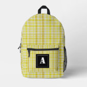 Plaid Patroon Gingham Controleer Geel Wit Monogram Bedrukte Rugzak (Voorkant)
