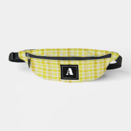 Plaid Patroon Gingham Controleer Geel Wit Monogram Heuptasje