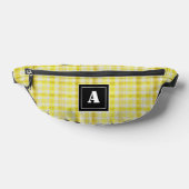Plaid Patroon Gingham Controleer Geel Wit Monogram Heuptasje (Liggend)