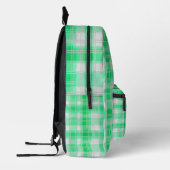 Plaid Patroon Gingham Controleer lichtgroen monogr Bedrukte Rugzak (Links)