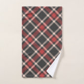Plaid patroon in rood zwart en wit bad handdoek (Handdoek)
