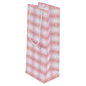 Plaid patroon ontwerper wijn cadeautas (Achterkant Gekanteld)