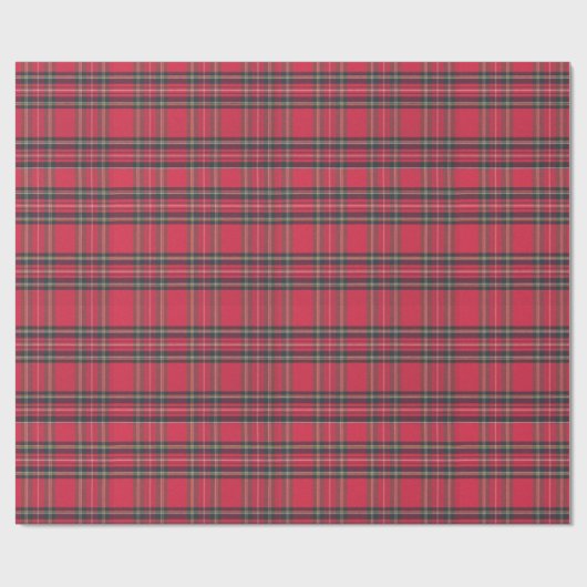 Plaid Patroon Vrolijk Kerst Verpakkingsdocument Cadeaupapier (Vlak)