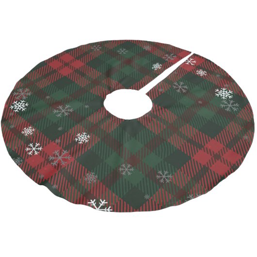 Plaid Pattern Christmas Feestdagen Kerstboom Rok (Gekanteld)