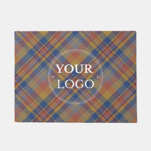 Plaid Pattern Modern Business Logo Promotional Deurmat (Voorkant)