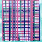 Plaid Pattern Paarse Blauwgroen Navy Blue Pink Douchegordijn