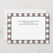 Plaid Personalized Photo Merry Christmas Card Feestdagenkaart (Achterkant)