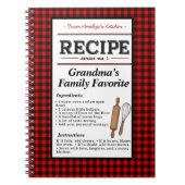 Plaid Personalized Recipe Notebook-Christmas Gift Notitieboek (Voorkant)