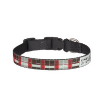 Plaid Pet Collar met naam en telefoonnummer