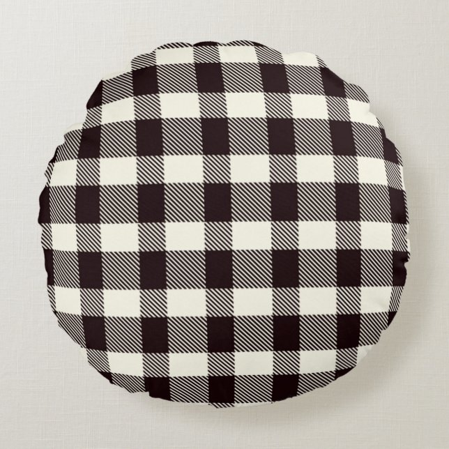 Plaid Pillow Rond Kussen (Voorkant)