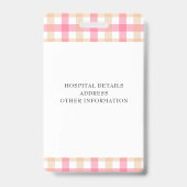 Plaid Pink Geregistreerd Verpleegkundige Logo Badge (Back)