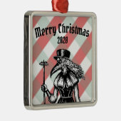 Plaid Plague Doctor Christmas Metalen Ornament (Rechts)