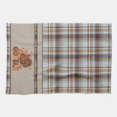 Plaid & Playful – Thanksgiving Turkey  Theedoek (Horizontaal)