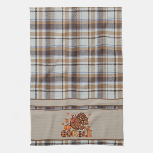 Plaid & Playful – Thanksgiving Turkey  Theedoek (Verticaal)